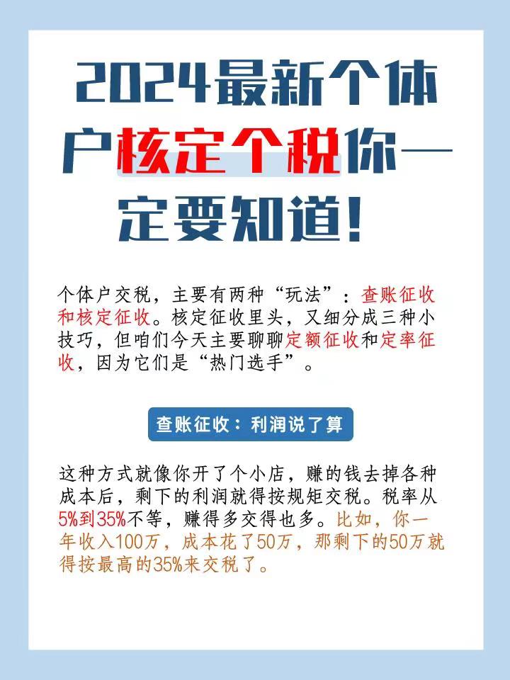 昌都2024最新个体户核定个税你一定要知道！